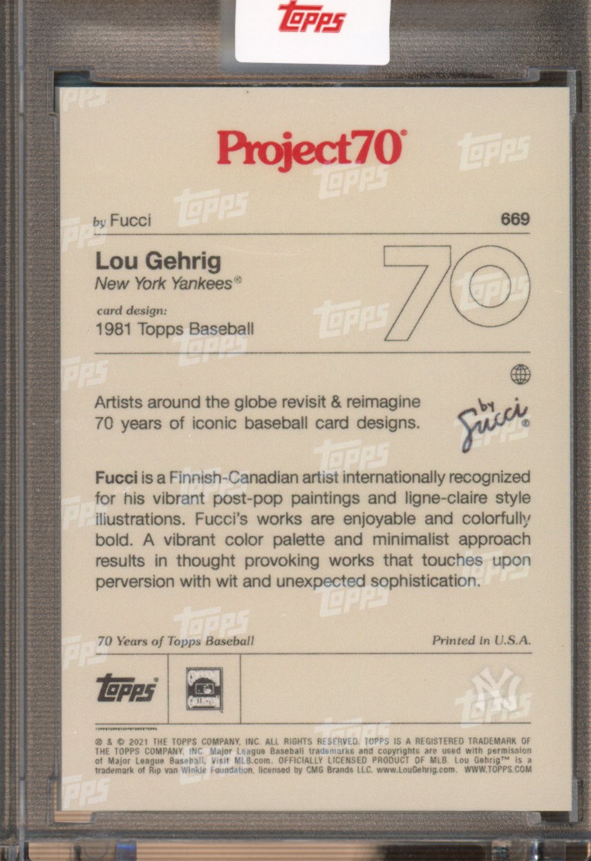 2021 Topps Project 70 Lou Gehrig Fucci 669