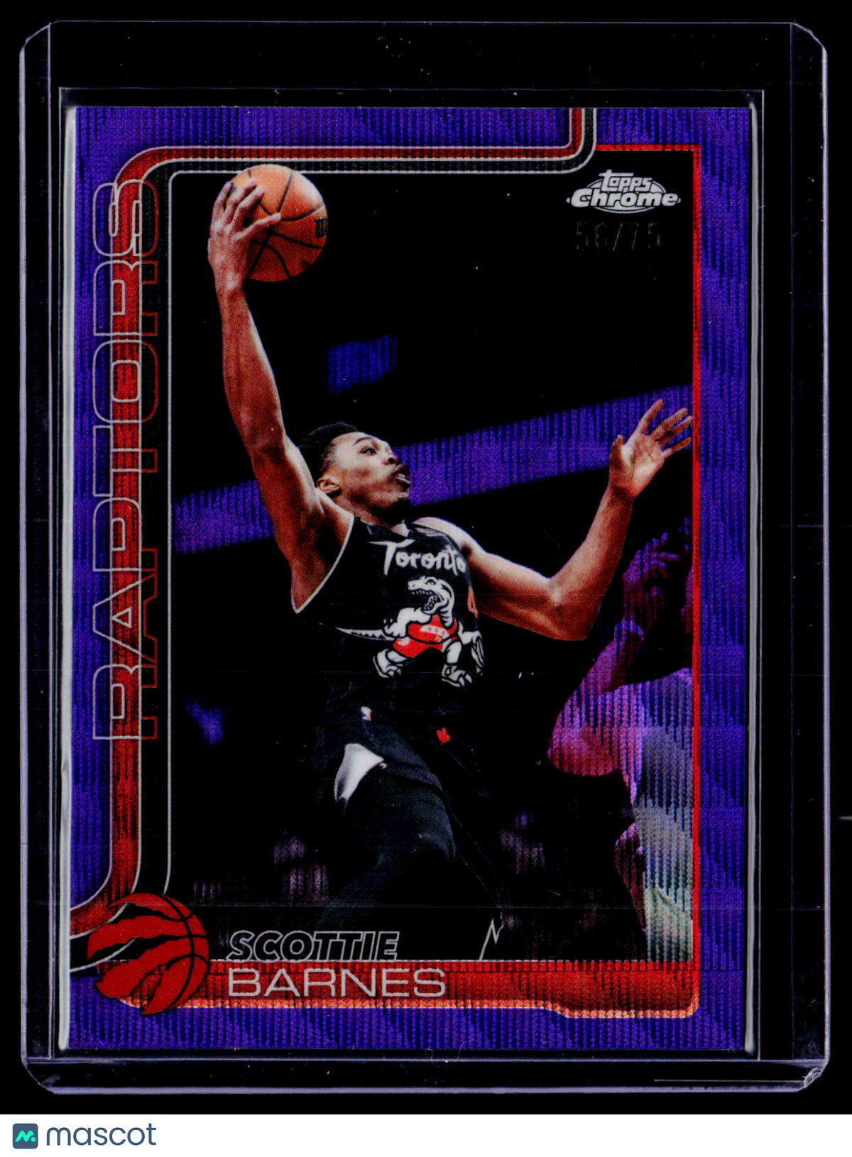2025 Topps Chrome Update Scottie Barnes Purple Wave Refractor 56/75