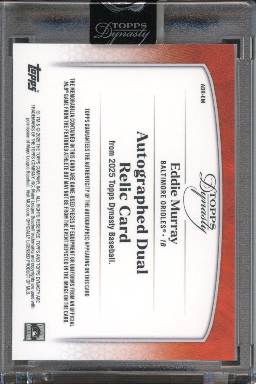 2025 Topps Dynasty Eddie Murray Dual Patch Auto 2/5