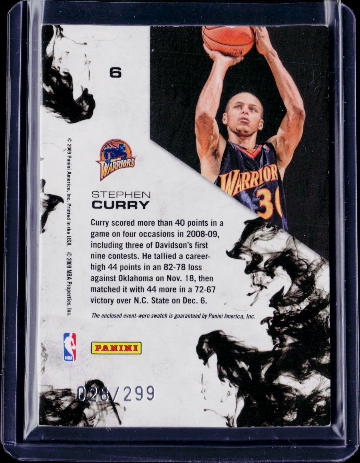 2009 Rookies And Stars Stephen Curry Dress For Success Patch 028/299 RC