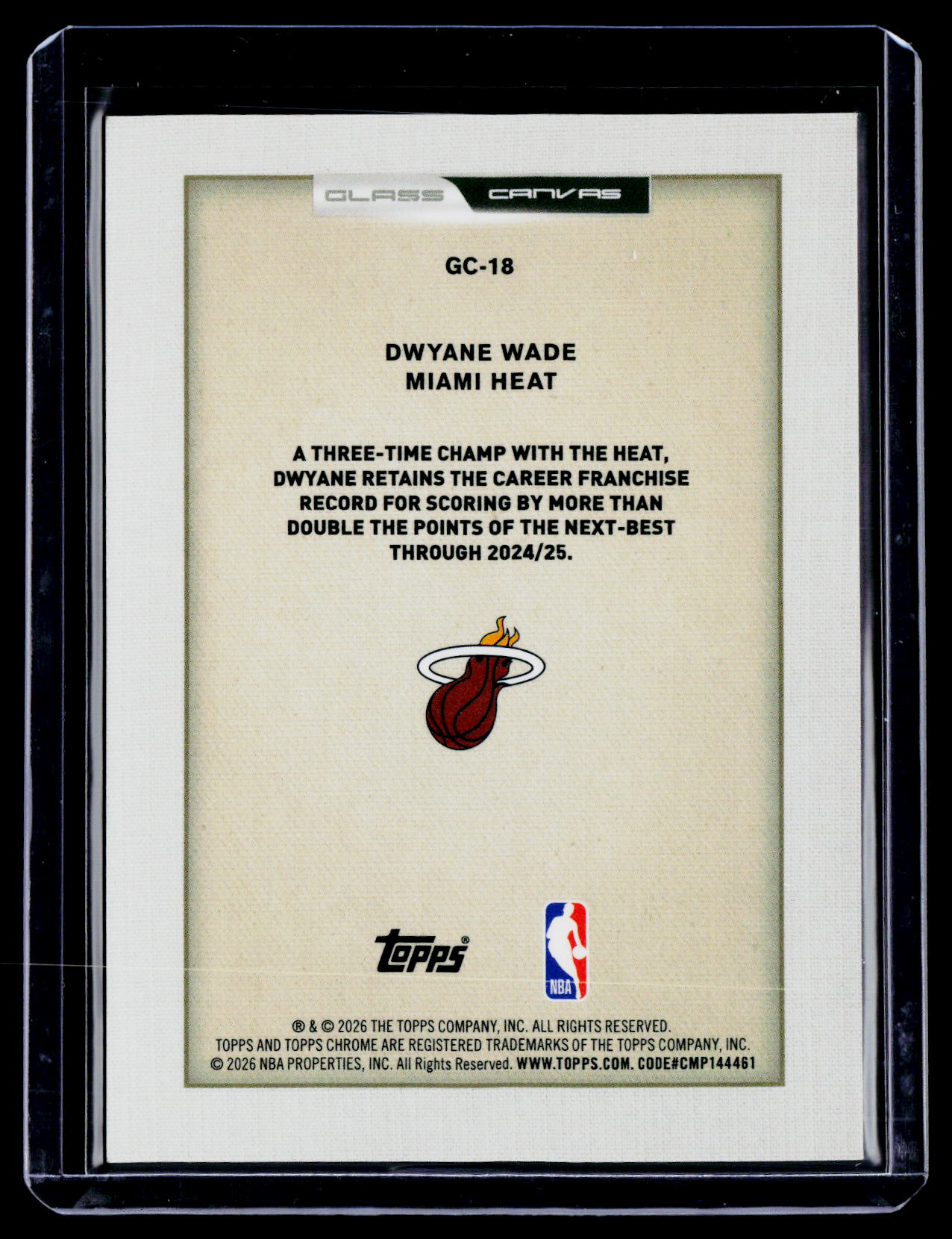 2025-26 Topps Chrome Update Dwyane Wade Glass Canvas Case Hit