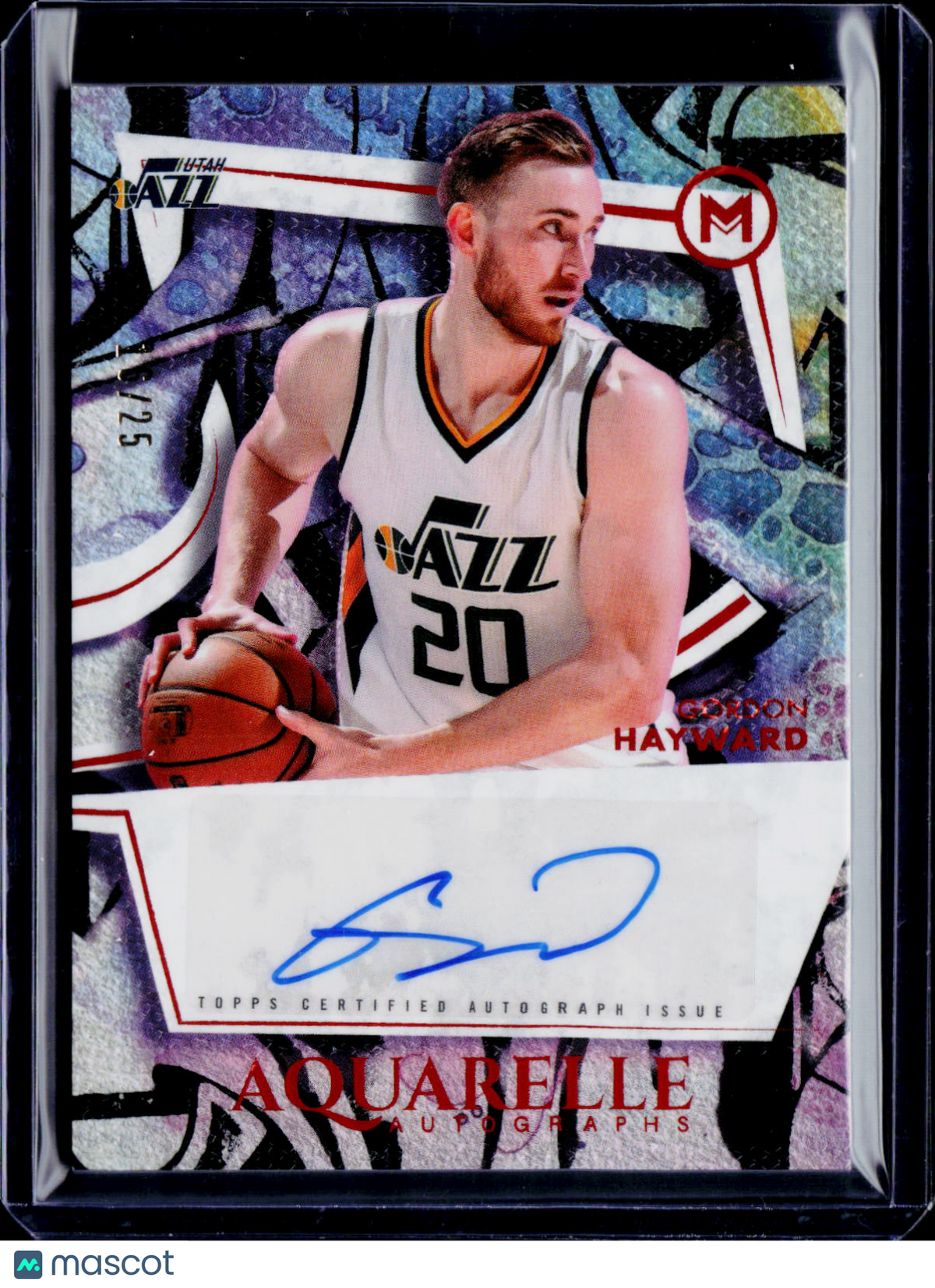 2025-26 Topps Motif Gordon Hayward Aquarelle Autograph Orange /25