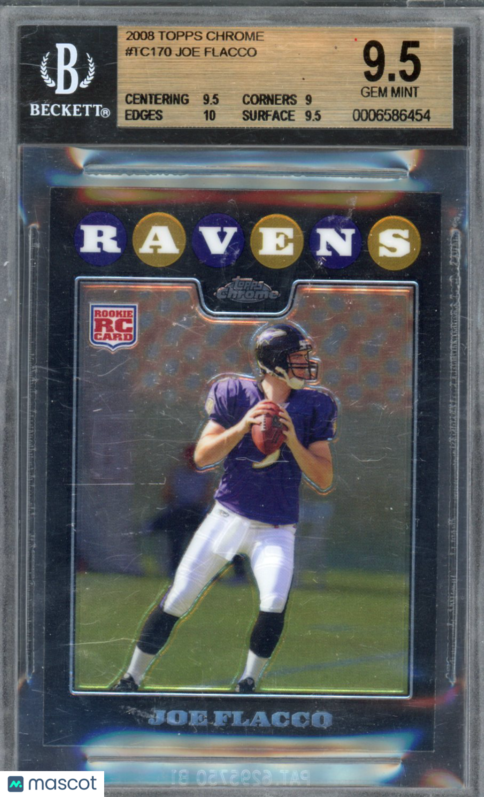 2008 Topps Chrome Joe Flacco #TC170 BGS 9.5