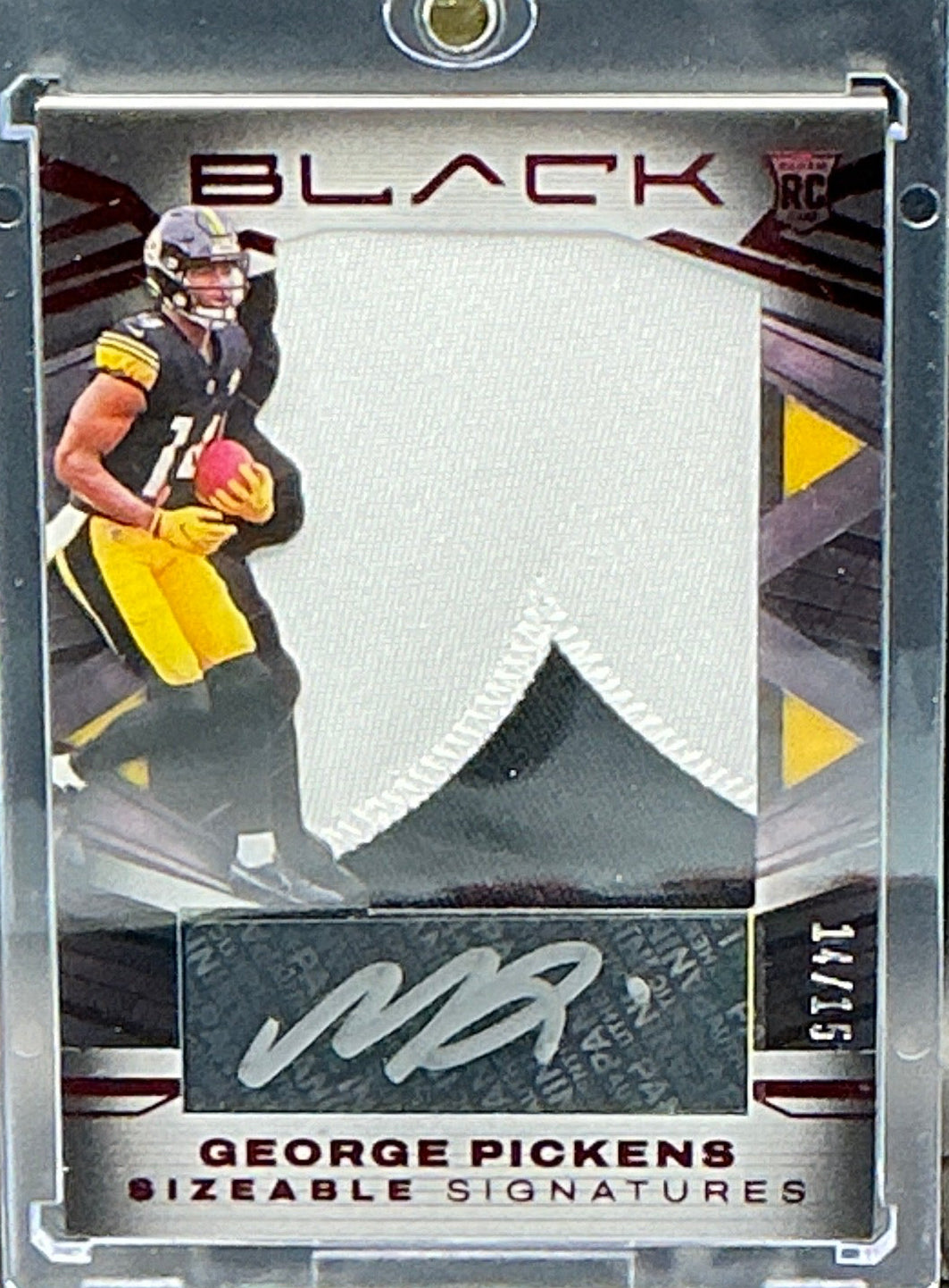 2023 Panini Black George Pickens Game Worn Patch Auto SSP 14/15