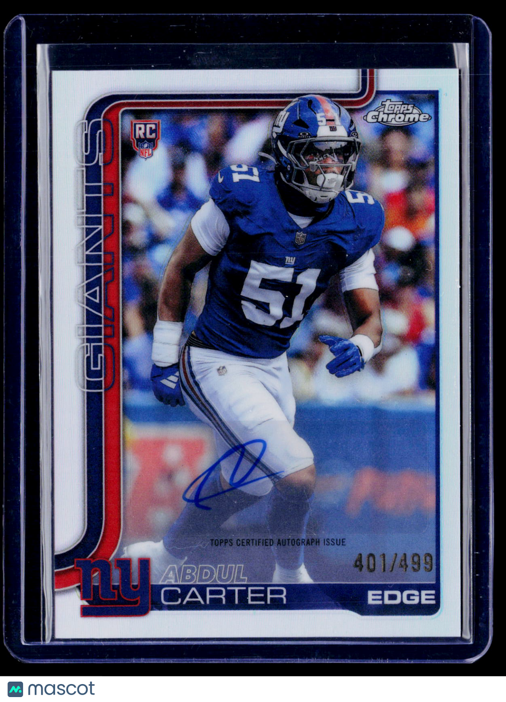 2025 Topps Chrome Abdul Carter Rookie Refractor Auto 401/499 RC