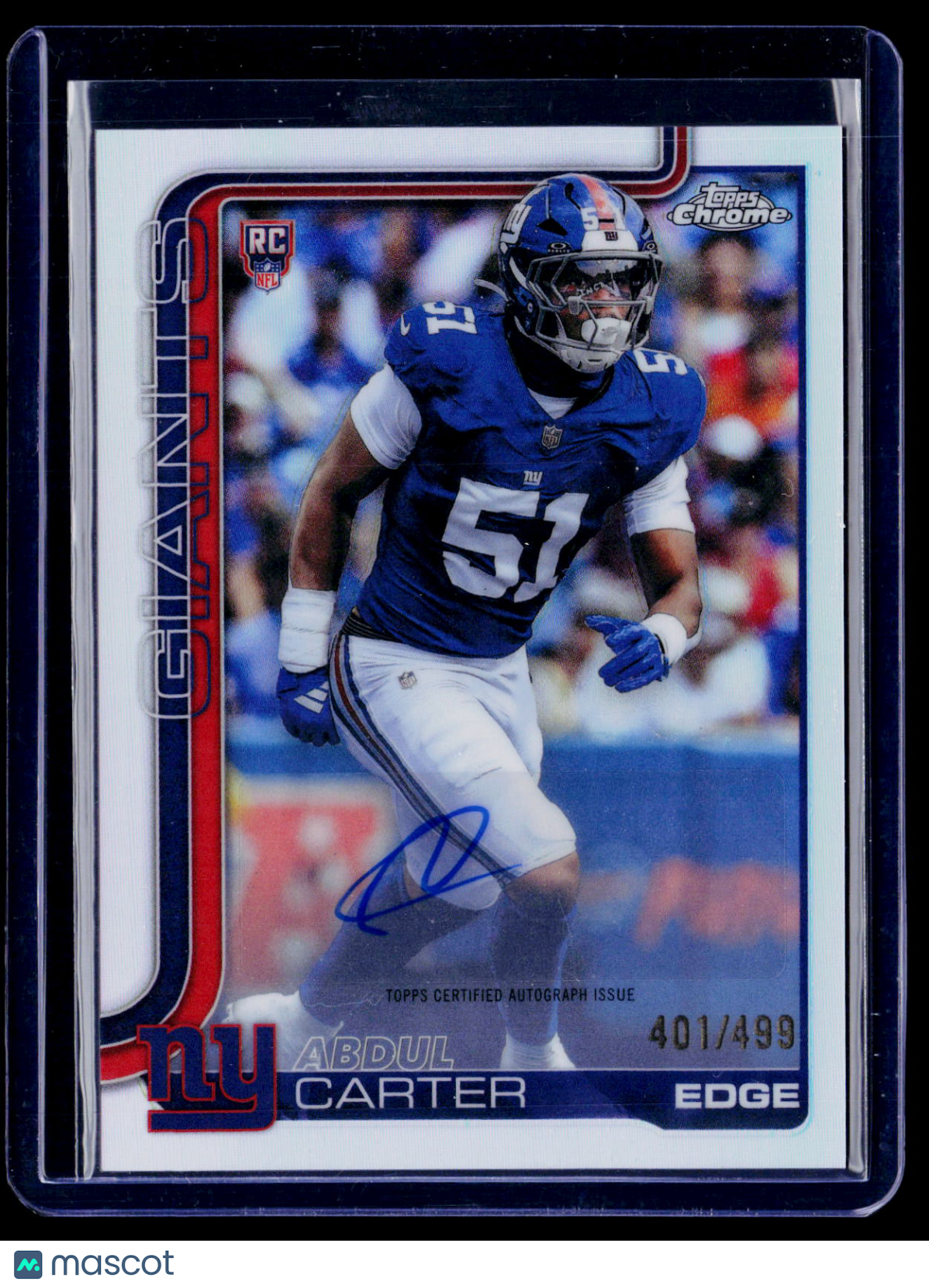 2025 Topps Chrome Abdul Carter Rookie Refractor Auto 401/499 RC
