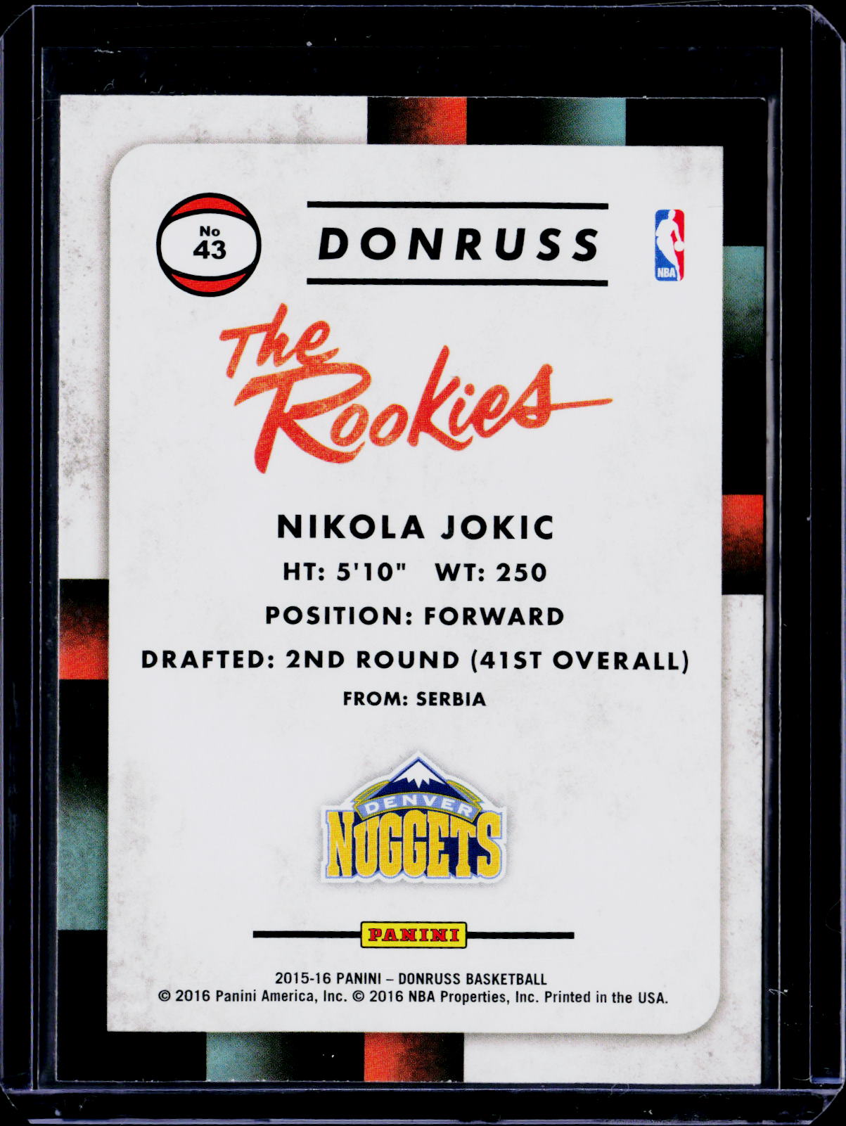 2015-16 Donruss Nikola Jokic The Rookies RC