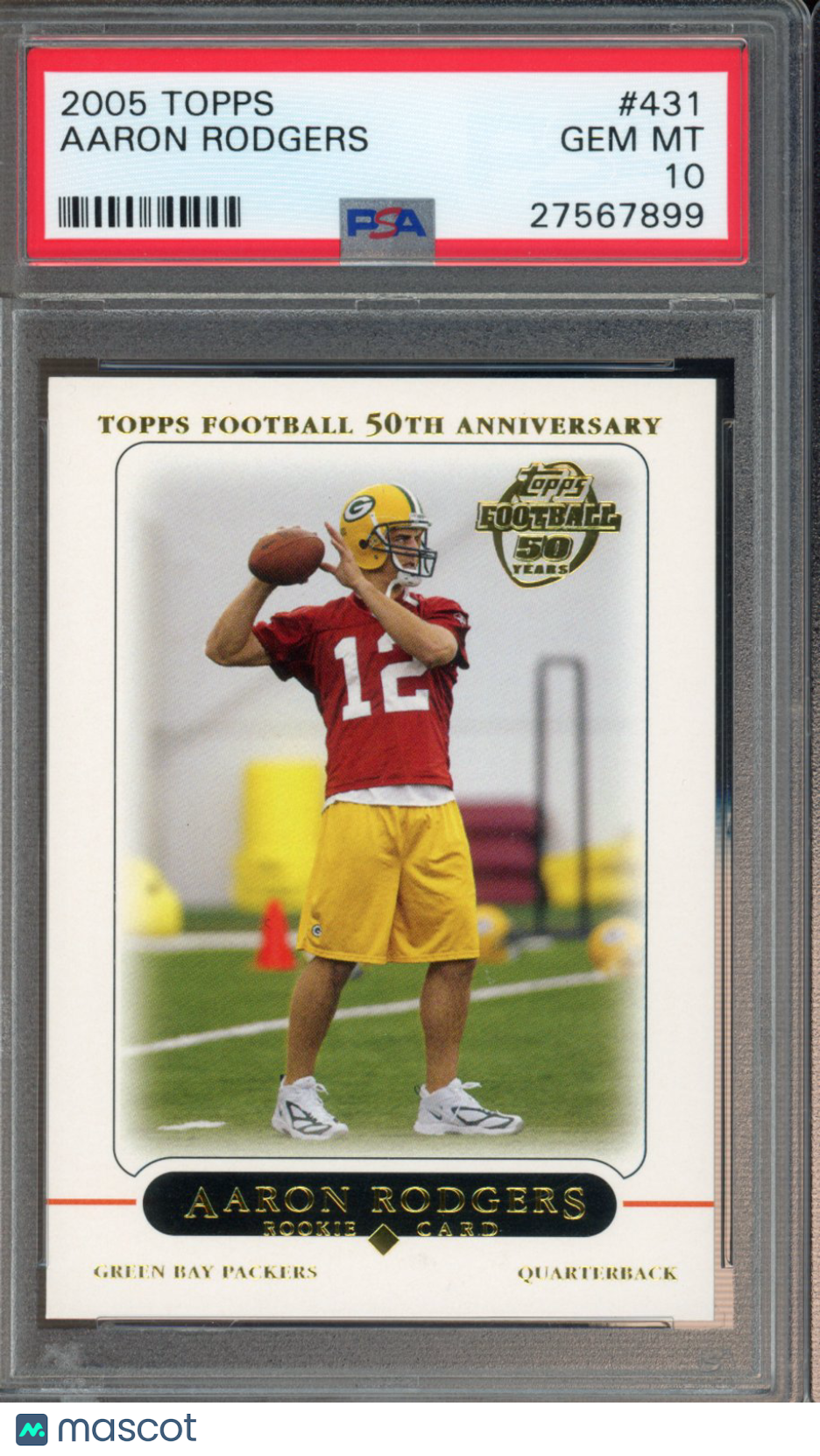 2005 Topps Aaron Rodgers Rookie PSA 10 RC