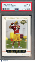 2005 Topps Aaron Rodgers Rookie PSA 10 RC