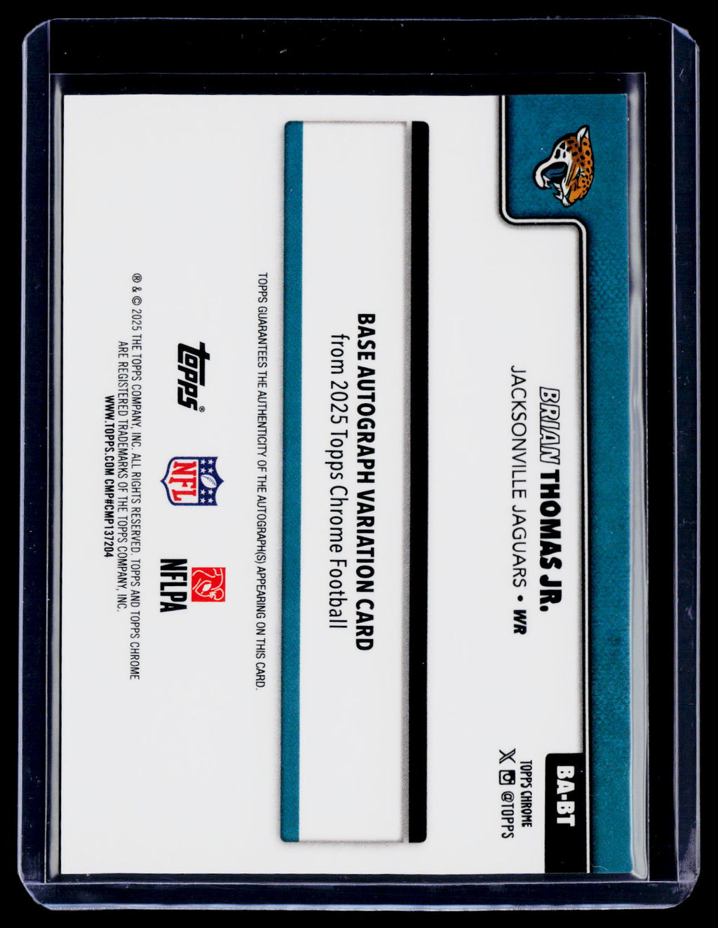 2025 Topps Chrome Brian Thomas Jr. Gold Geometric Auto 25/50