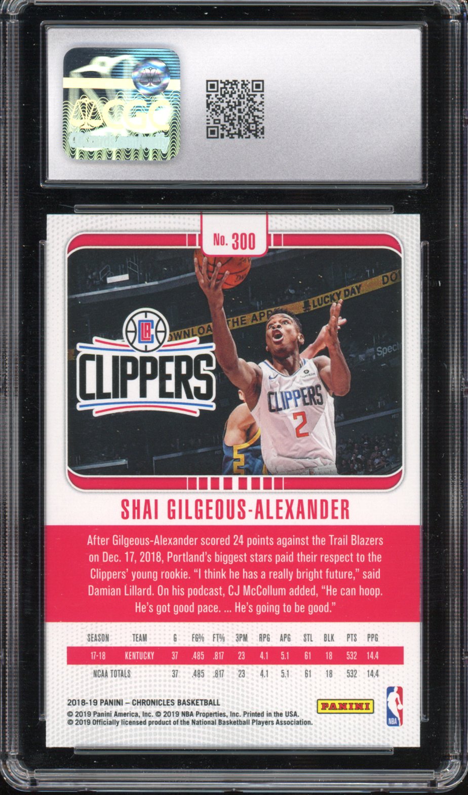 2018-19 Chronicles Studio Shai Gilgeous-Alexander Rookie CGC 10 RC