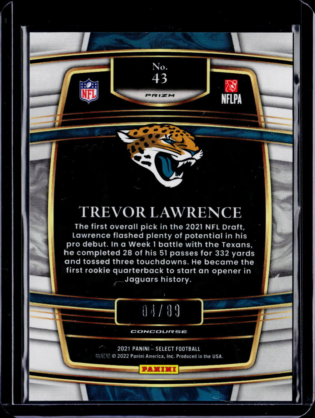 2021 Select Trevor Lawrence Dragon Scale 04/89 RC