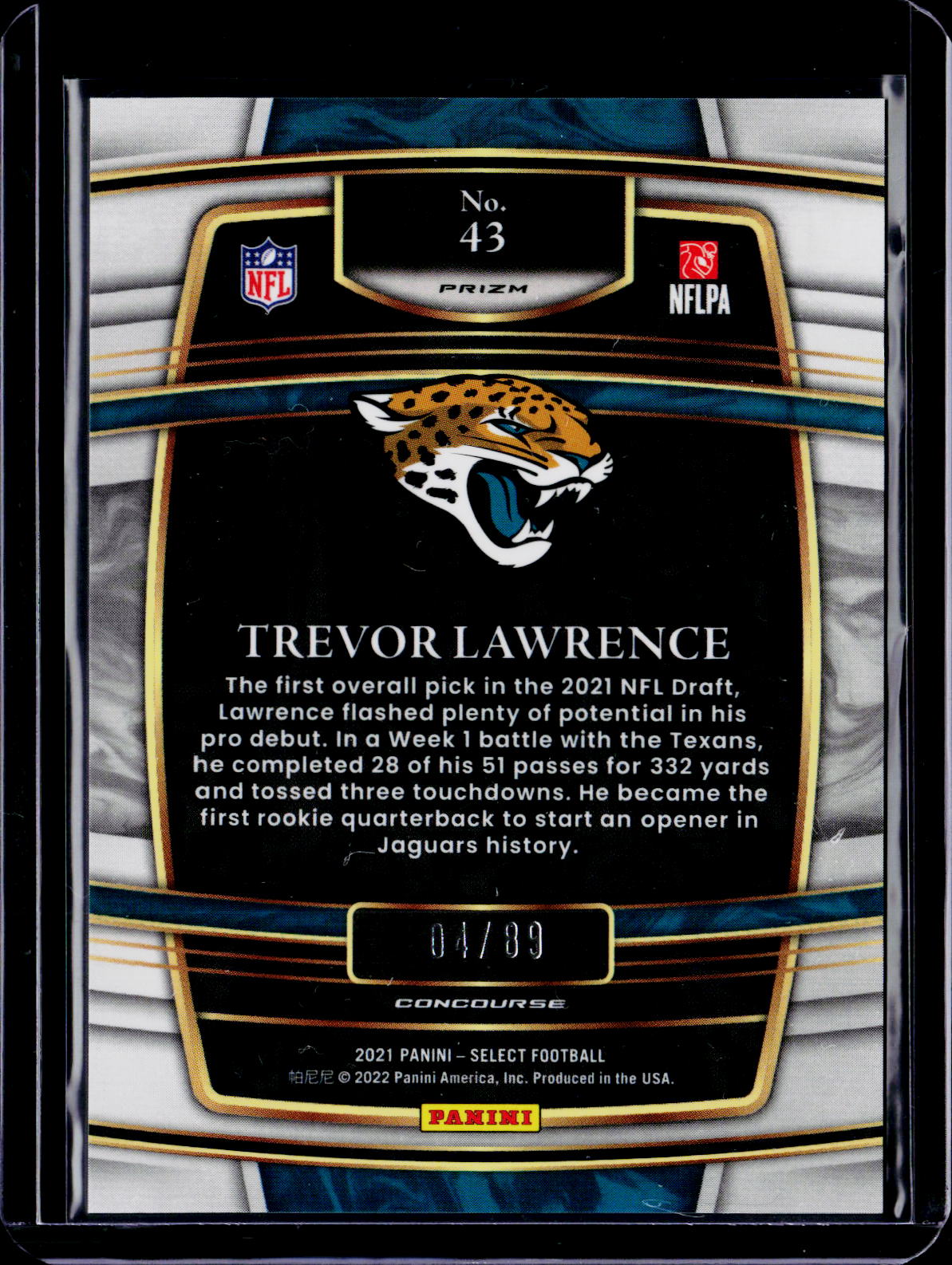 2021 Select Trevor Lawrence Dragon Scale 04/89 RC