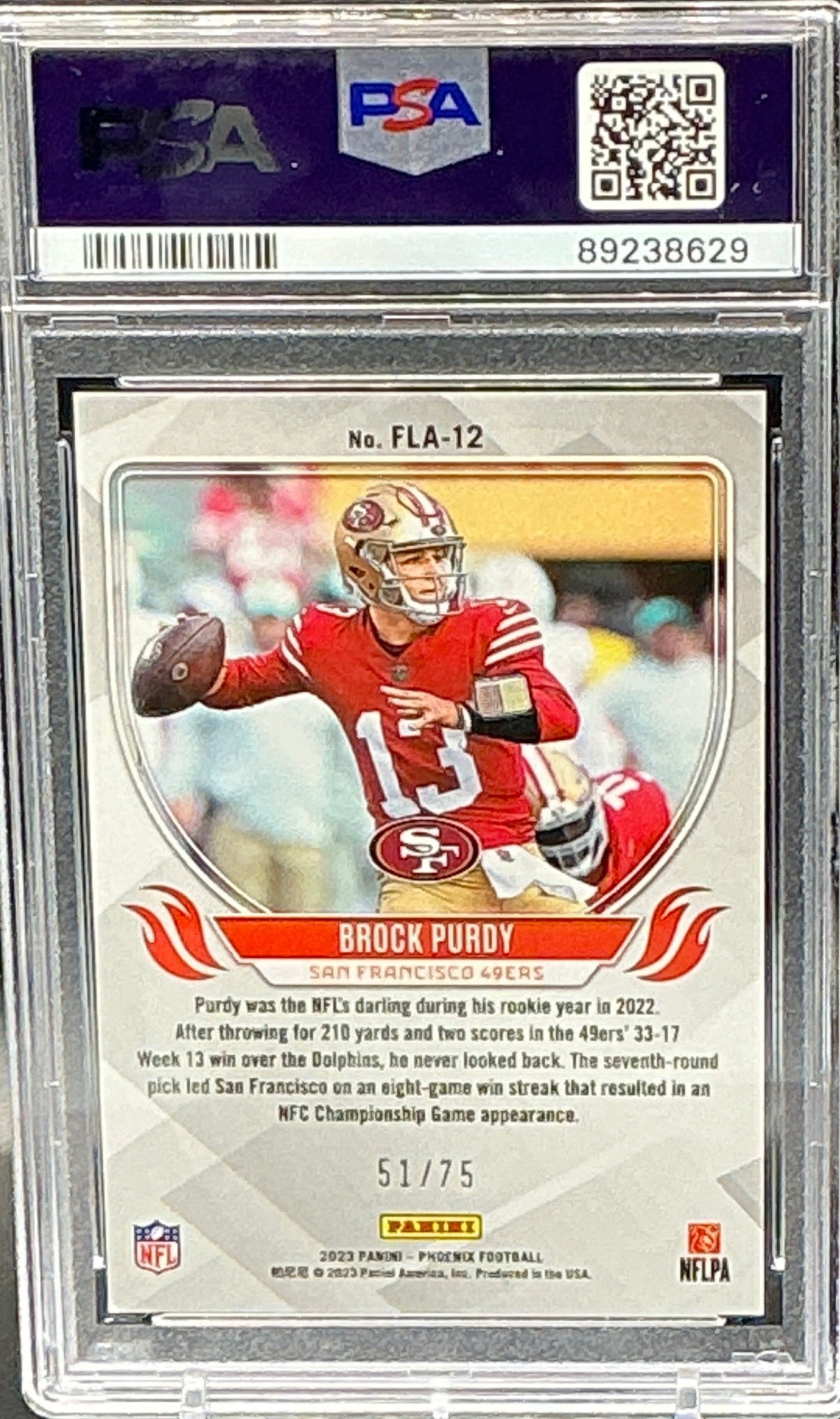 2023 Phoenix Brock Purdy Yellow Flamethrowers PSA 10 - 51/75
