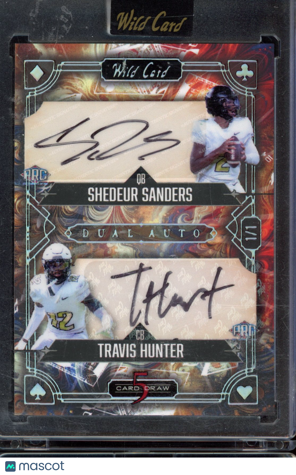 2024 Wild Card 5 Card Draw Shedeur Sanders Travis Hunter Dual Auto 1/1 PRC