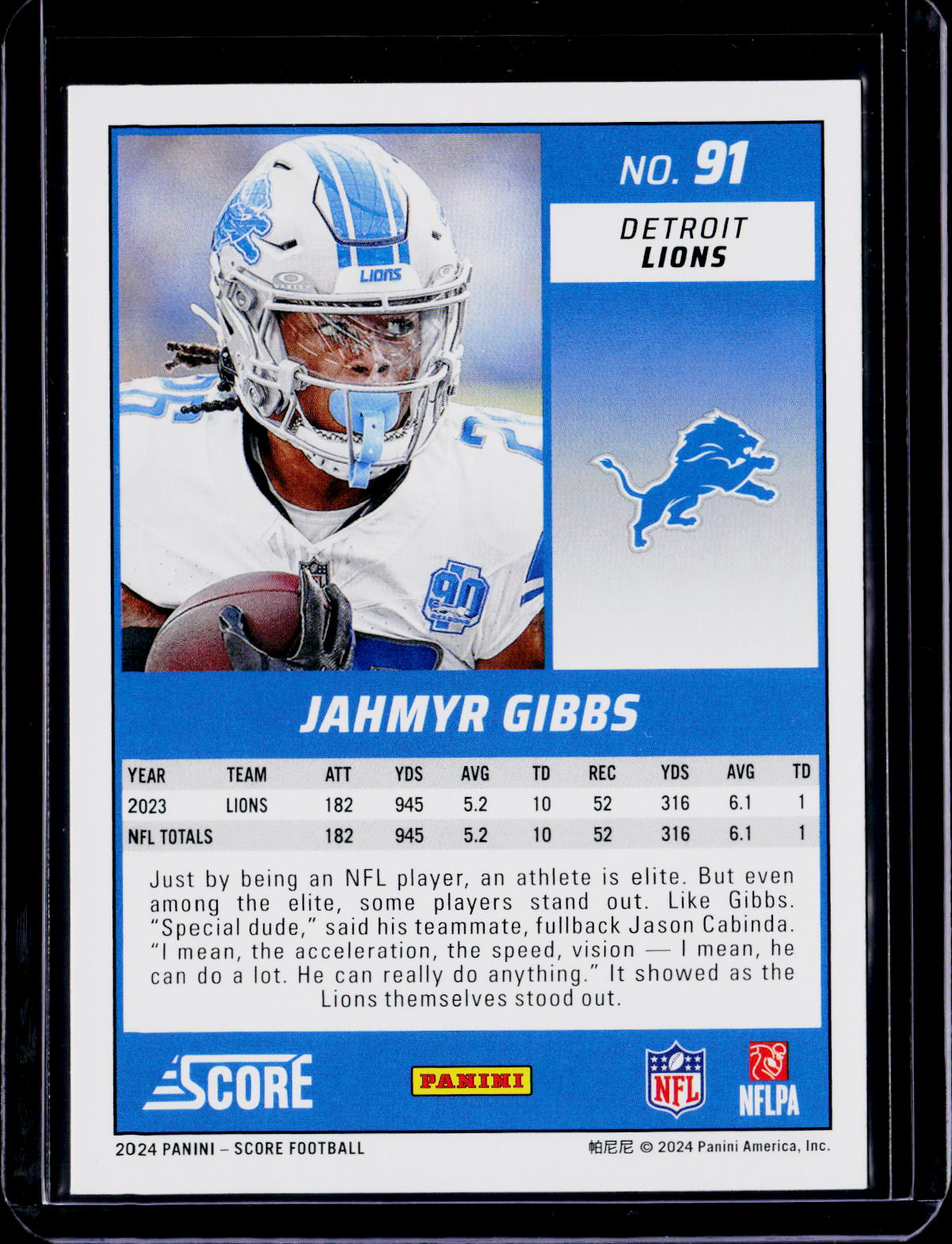 2024 Score Jahmyr Gibbs Extraterrestrial