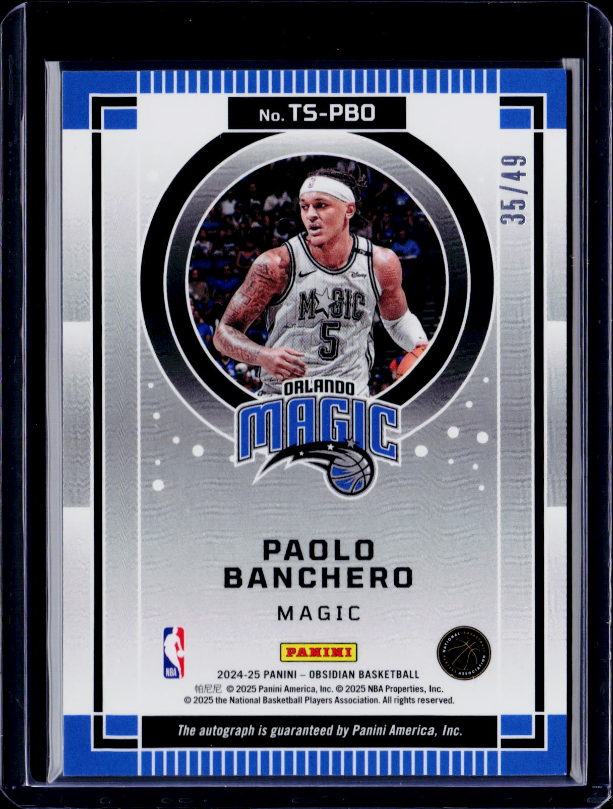 2024-25 Obsidan Paolo Banchero Twilight Auto 35/49