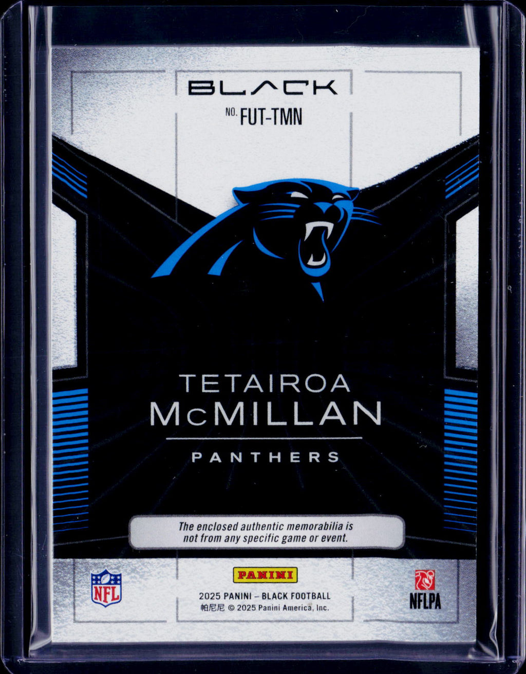 2025 Paninui Black Tetairoa McMillian Futuristic Patch 01/50