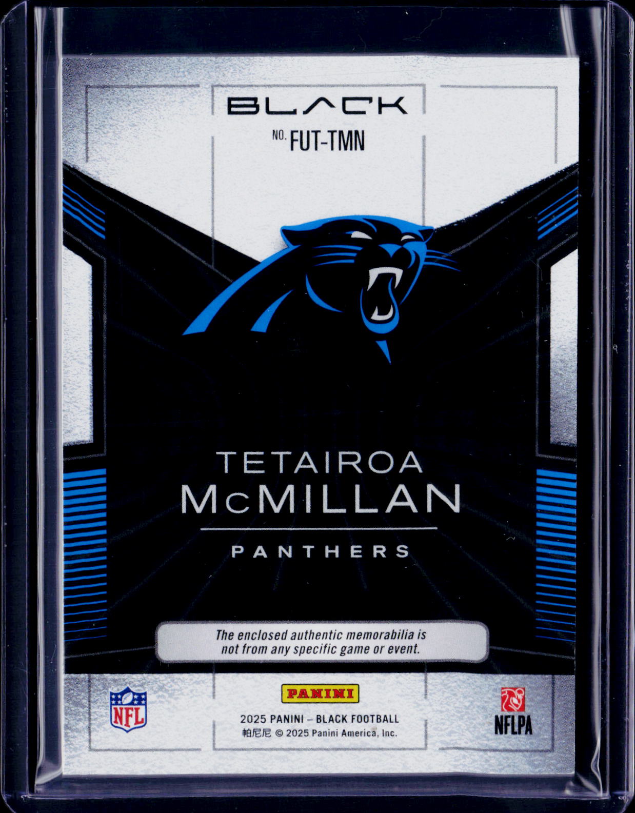 2025 Paninui Black Tetairoa McMillian Futuristic Patch 01/50