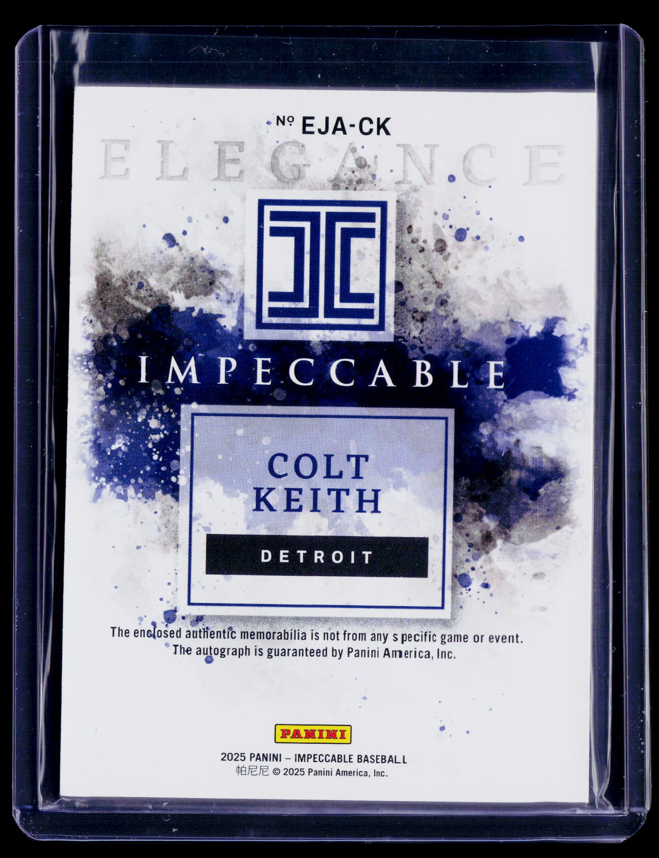 2025 Impeccable Colt Keith Patch Auto 10/25