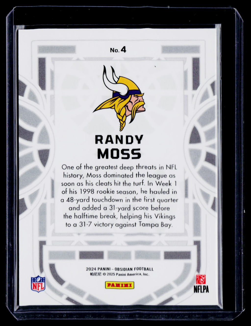 2024 Obsidian Randy Moss Stained Glass Case Hit