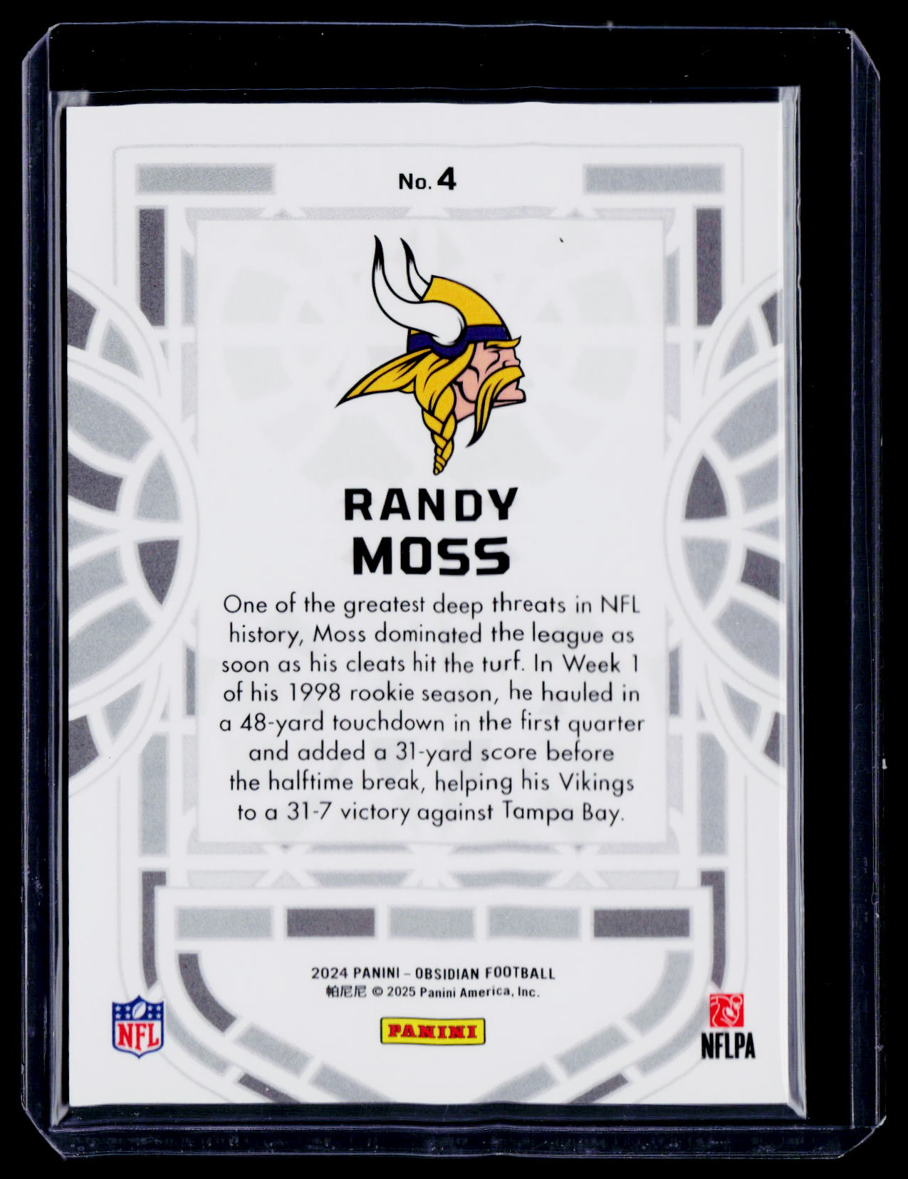 2024 Obsidian Randy Moss Stained Glass Case Hit