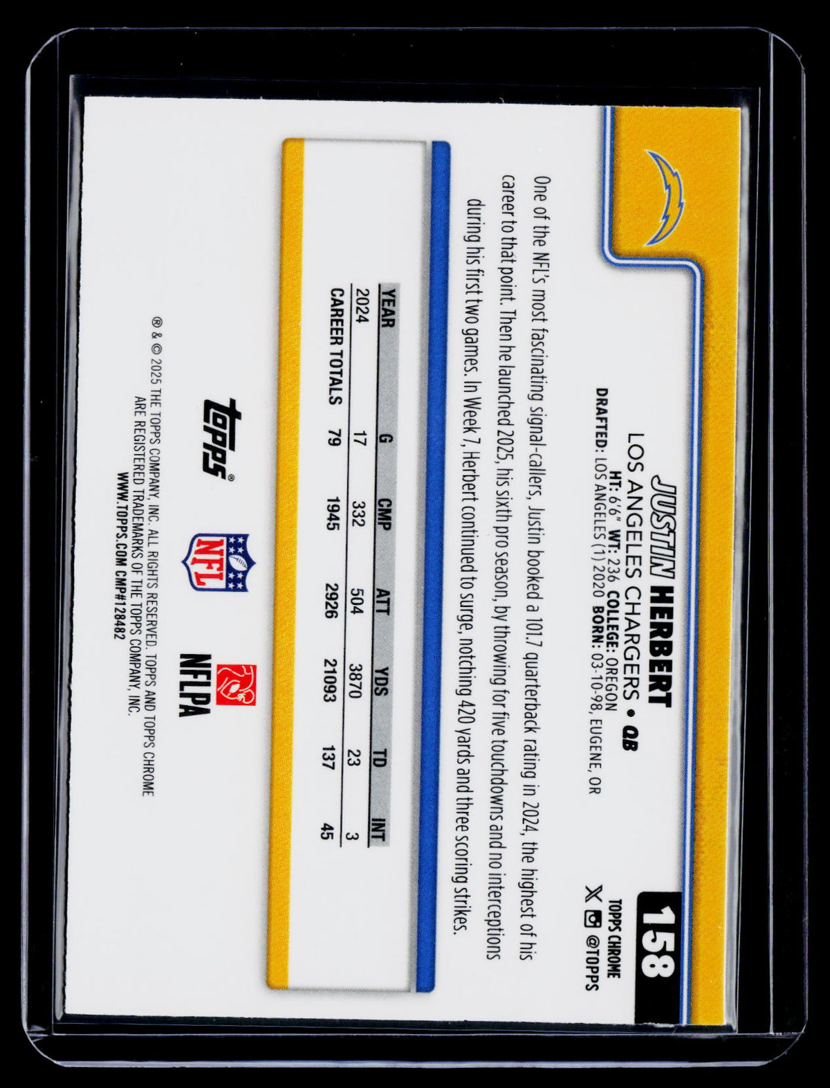2025 Topps Chrome Justin Herbert Lightboard
