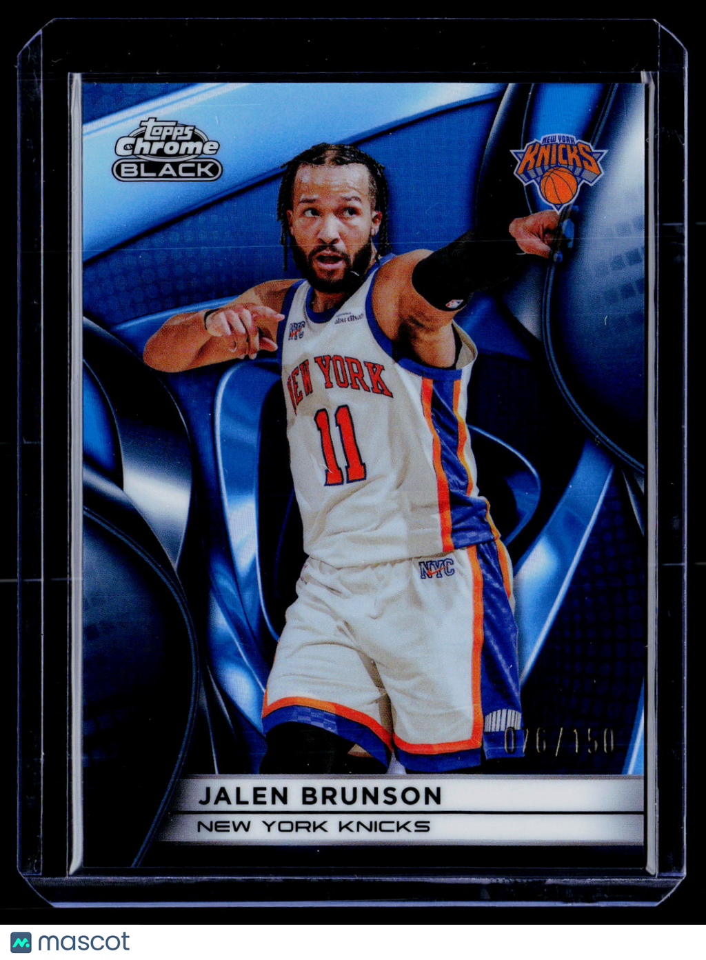 2025 Topps Chrome Black Jalen Brunson Blue Refractor 76/150