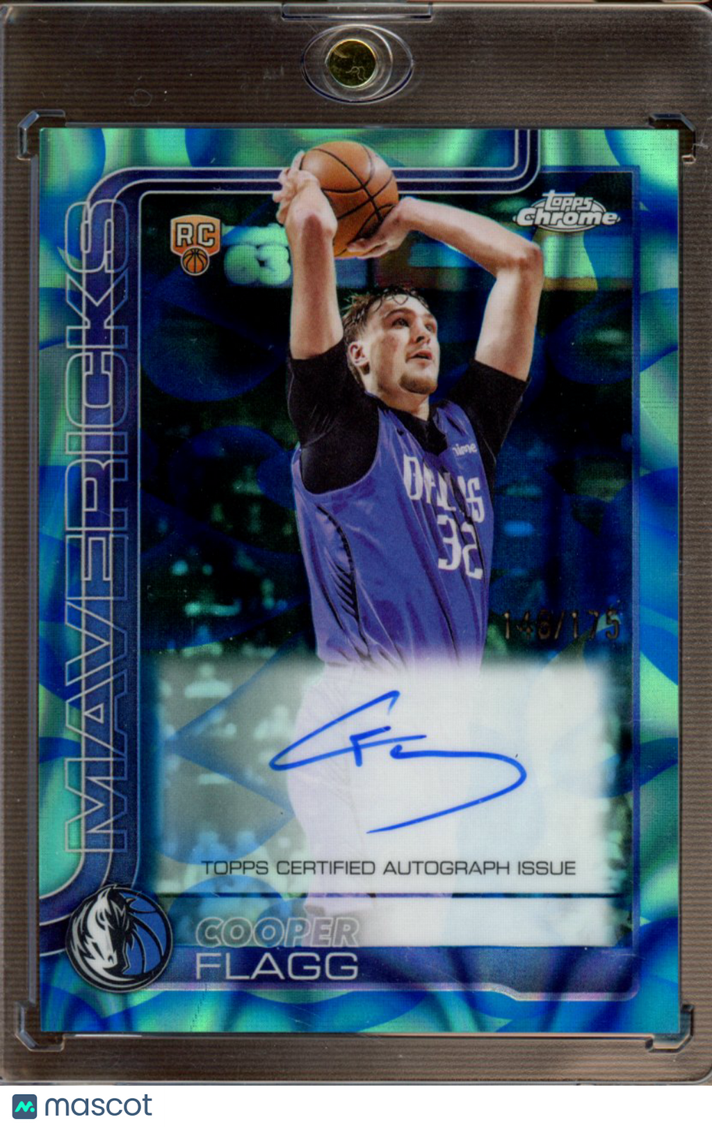 2025-26 Topps Chrome Update Cooper Flagg Aqua Blue Lava Lamp Rookie Auto 148/175 RC