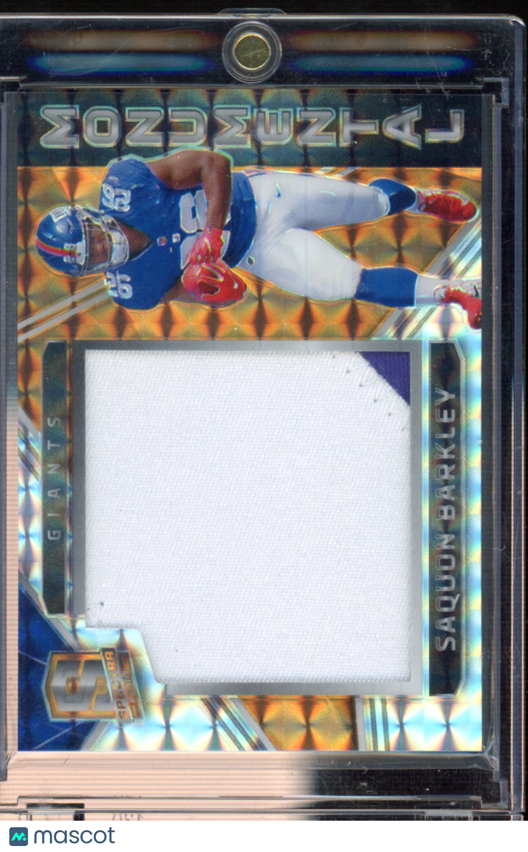 2018 Panini Spectra Saquon Barkley Rookie Neon Orange Monumental Patch 1/5 RC