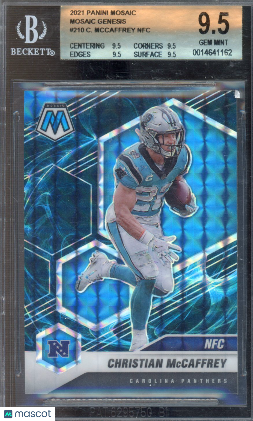 2021 Panini Mosaic Mosaic Genesis Christian McCaffrey NFC #210 BGS 9.5