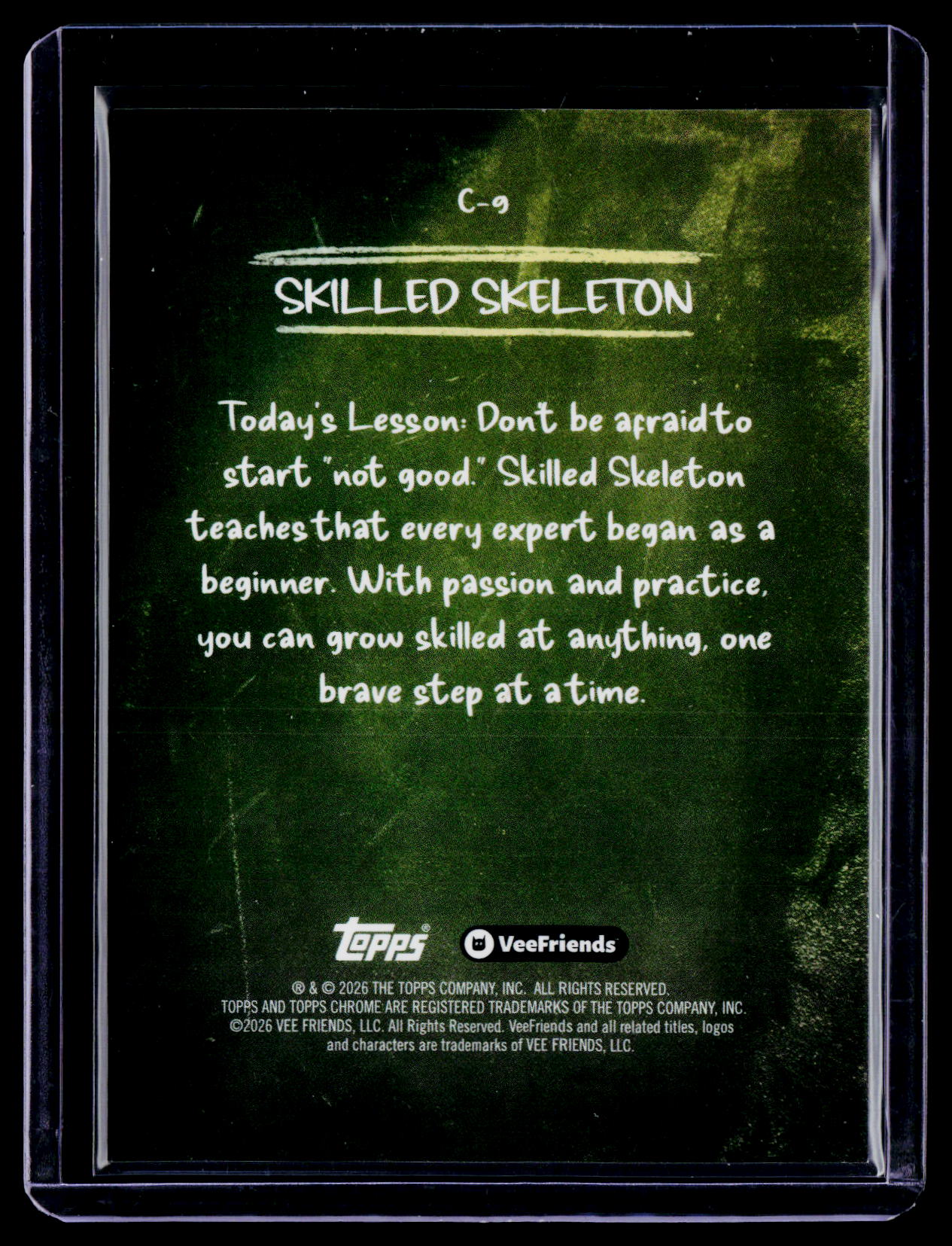 2026 Topps Chrome VeeFriends Skilled Skeleton Chalkboard Gold Refractor 39/50