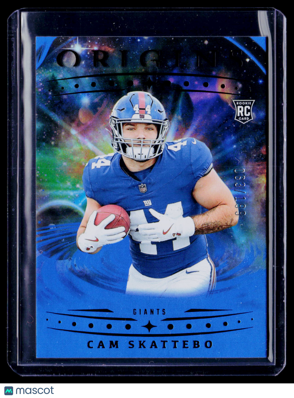 2025 Origins Cam Skattebo Rookie Blue 63/199 RC