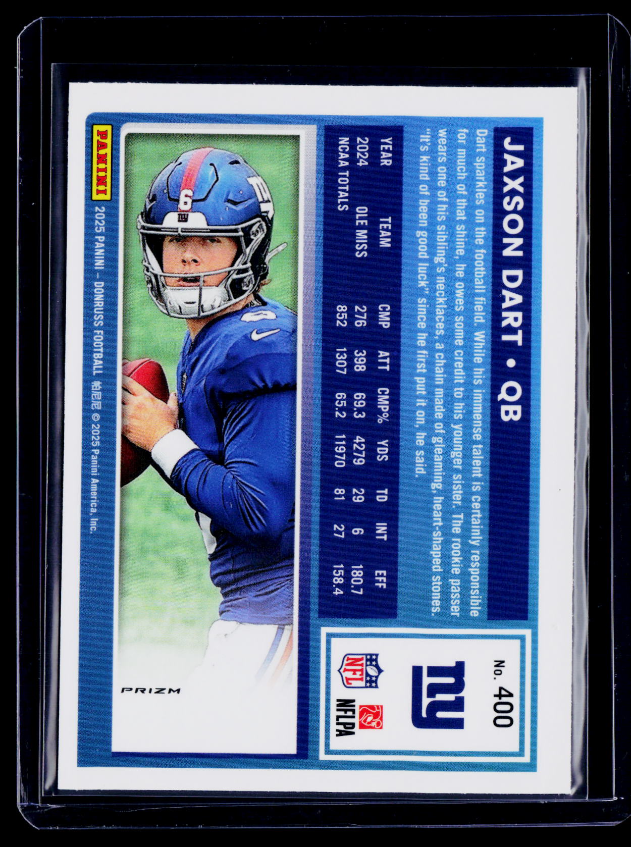 2025 Donruss Optic Jaxson Dart Rookie Pink Holo RC