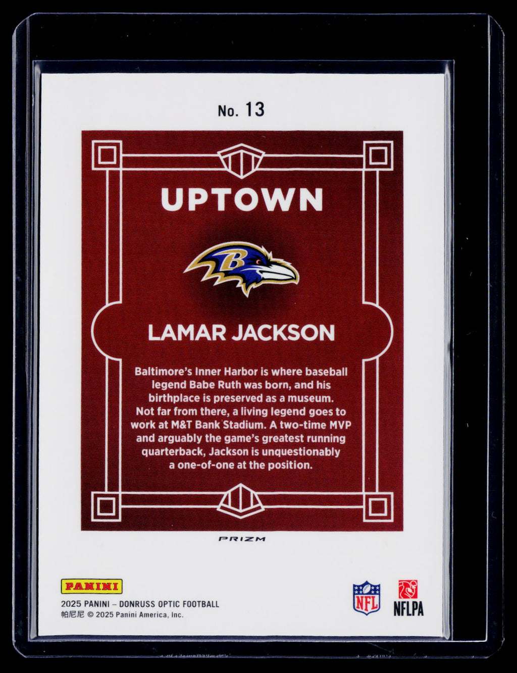 2025 Donruss Optic Lamar Jackson Uptown