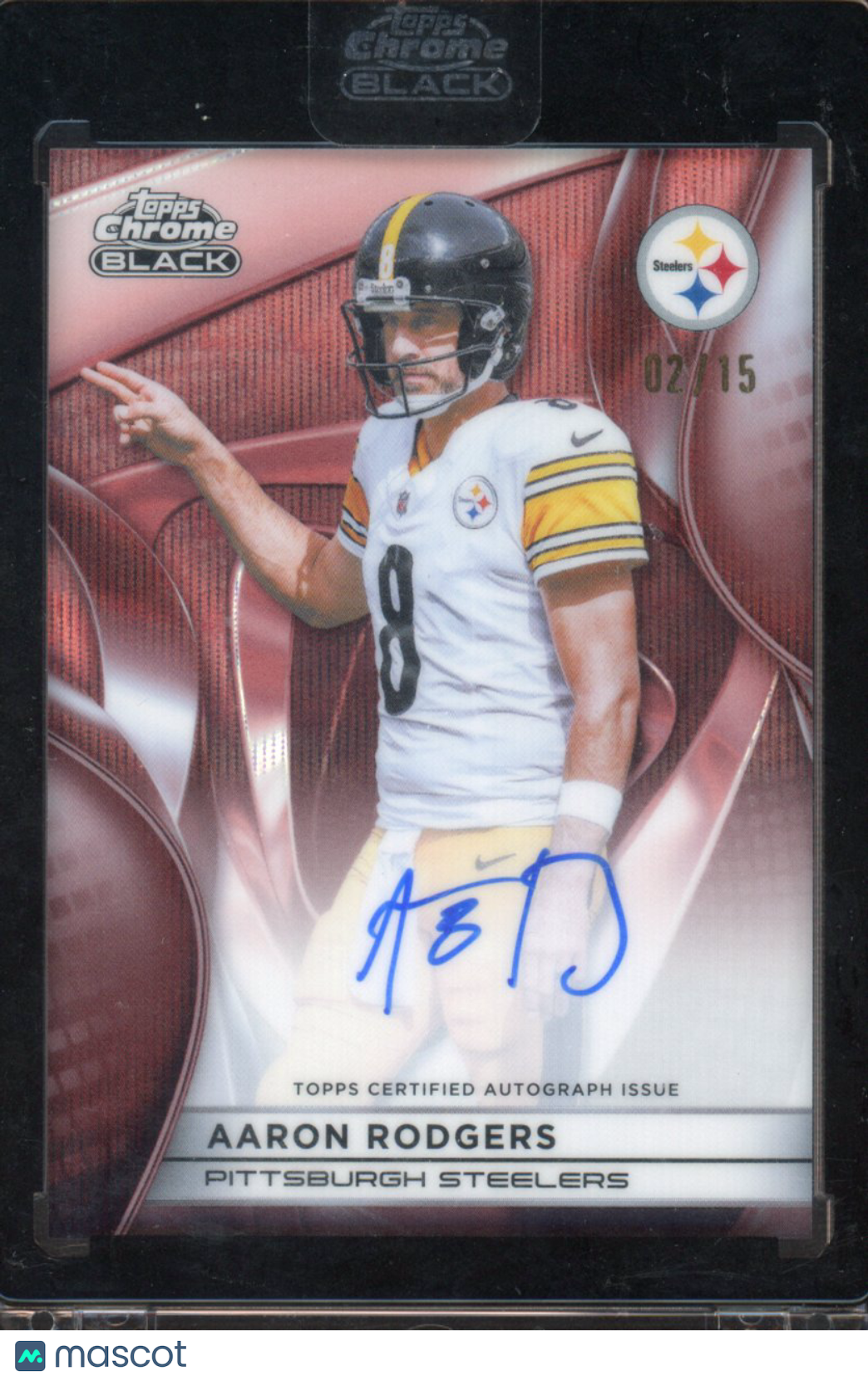 2025 Topps Chrome Black Aaron Rodgers Autograph Rose Gold /15