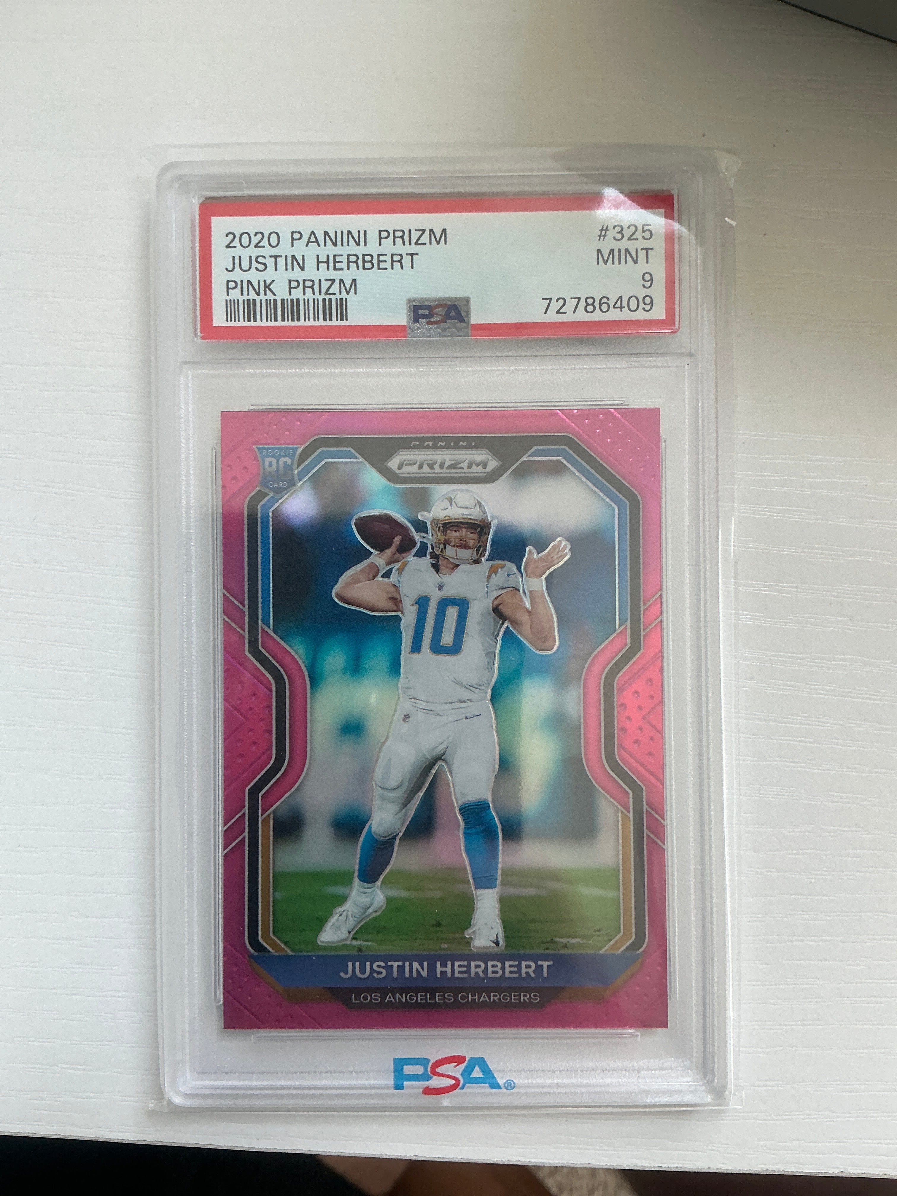 2020 Prizm Justin Herbert RC Pink Prizm