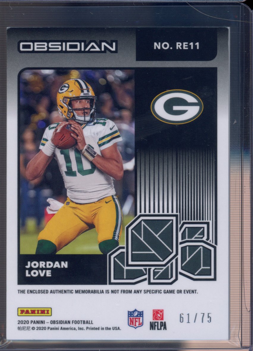2020 Obsidian Jordan Love Eruption  Patch 61/75 RC