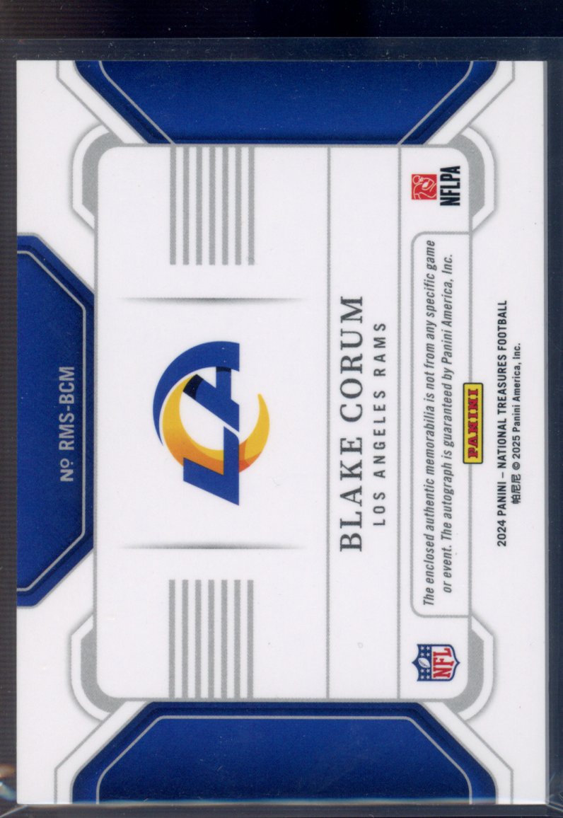 2024 National Treasures Blake Corum Rookie Patch Auto 11/22 RC