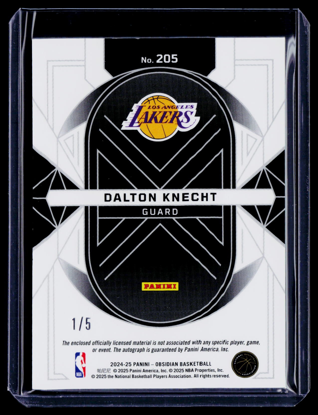2024-25 Obsidian Dalton Knecht Deep Sea Mojo RPA 1/5 RC