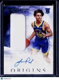 2019-2020 Origins Jordan Poole Rookie Patch Auto