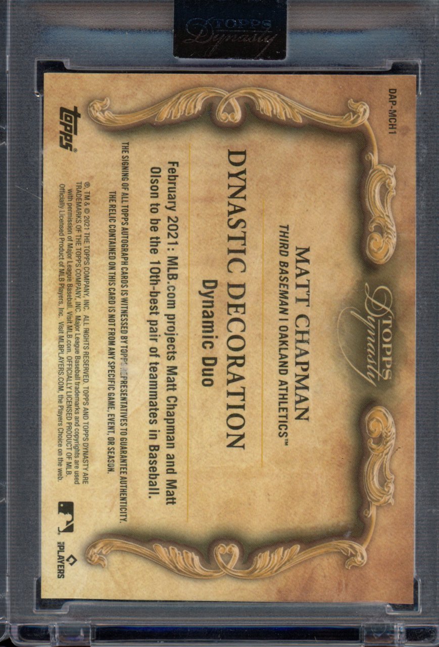 2021 Dynasty Matt Chapman Dynamic Duo Patch Auto 3/5