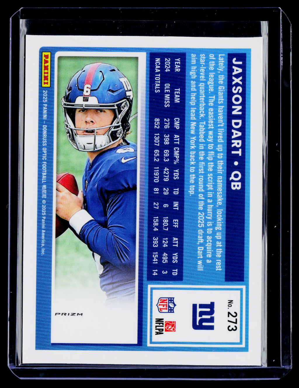 2025 Donruss Optic Jaxson Dart Rookie Holo RC
