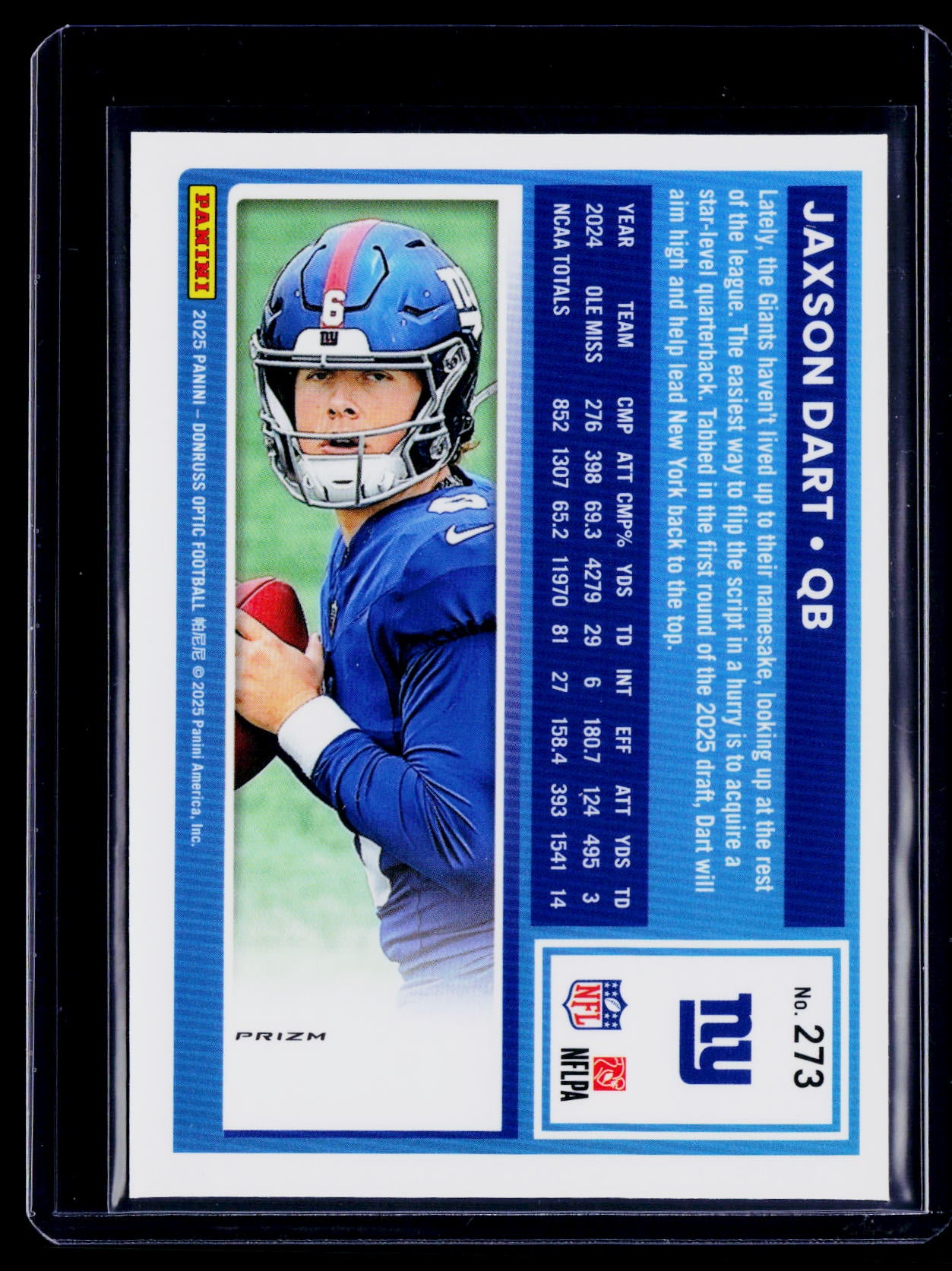 2025 Donruss Optic Jaxson Dart Rookie Rocket Emoji RC