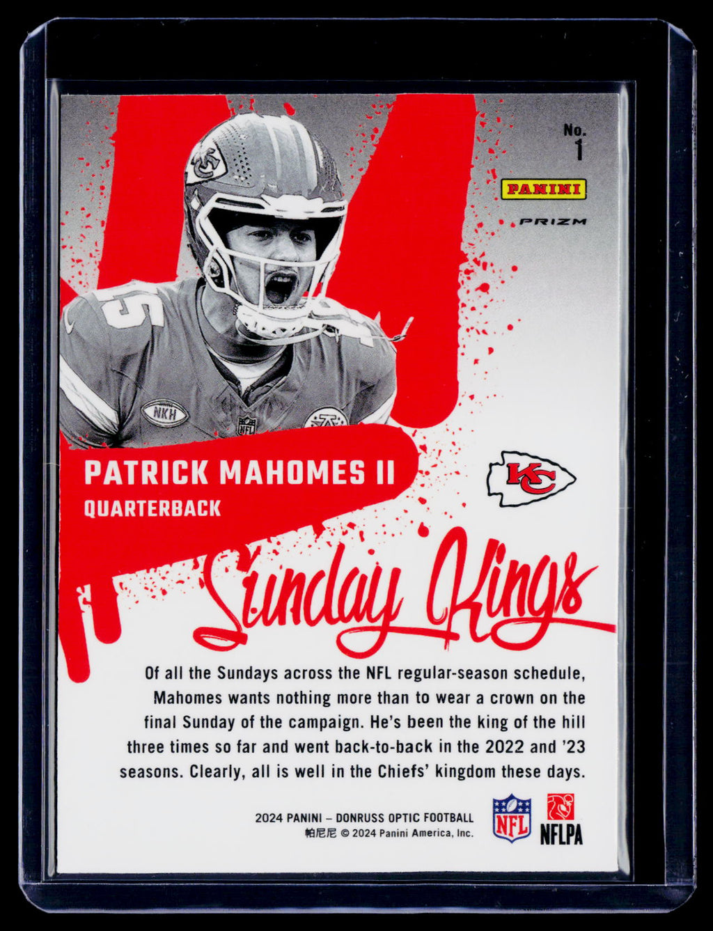 2024 Donruss Optic Patrick Mahomes II Sunday Kings
