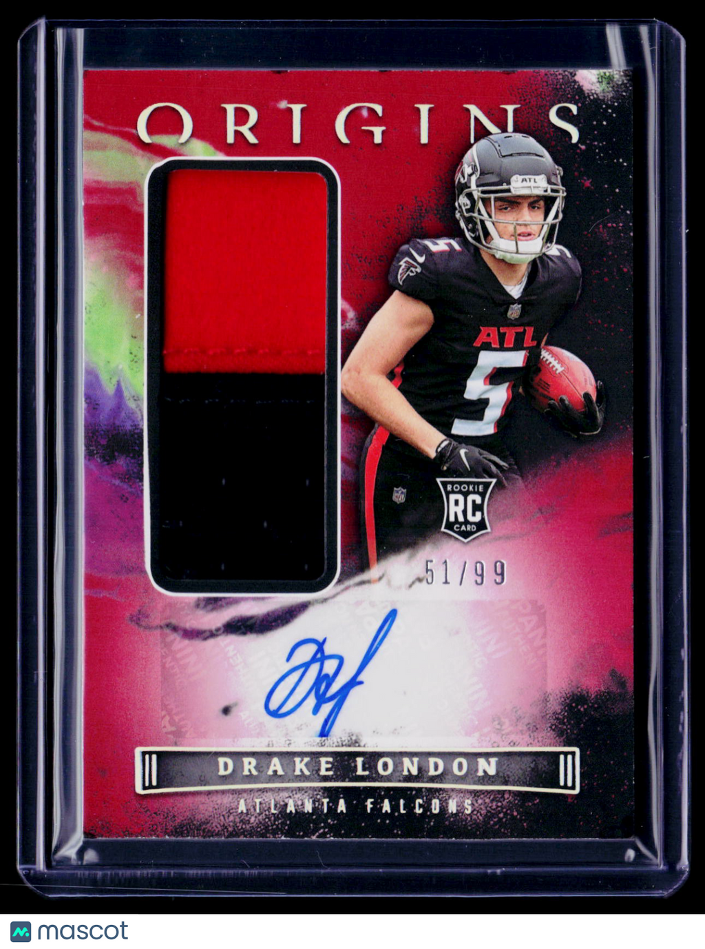 2022 Origins Drake London Rookie Patch Auto Red RPA 51/99 RC
