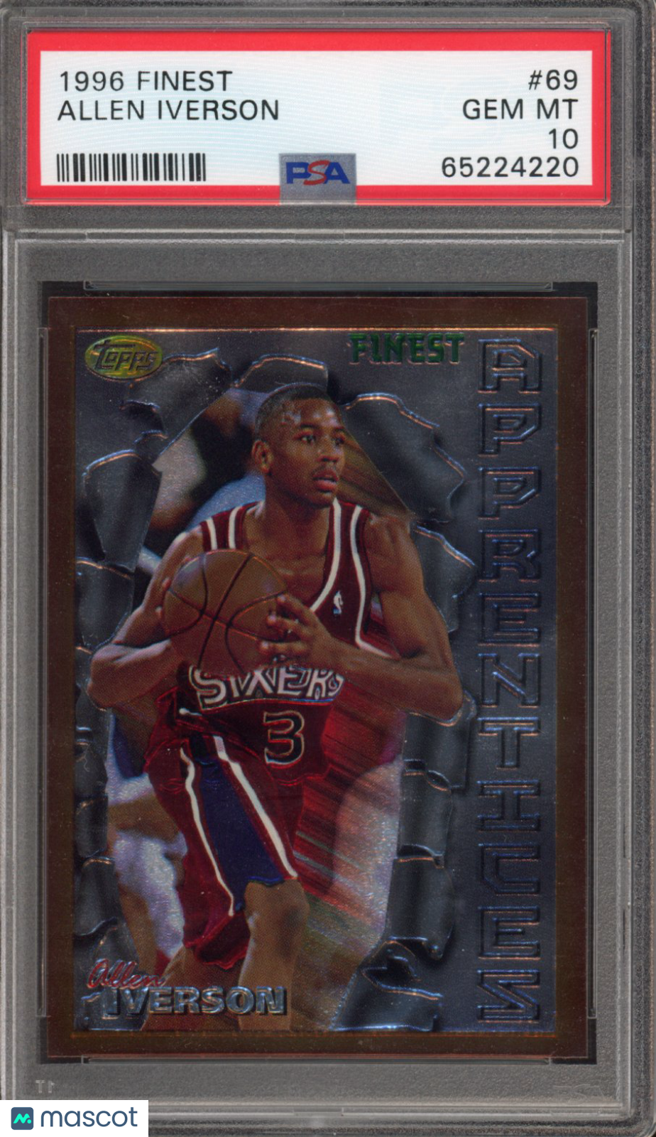 1996 Topps Finest Allen Iverson PSA 10