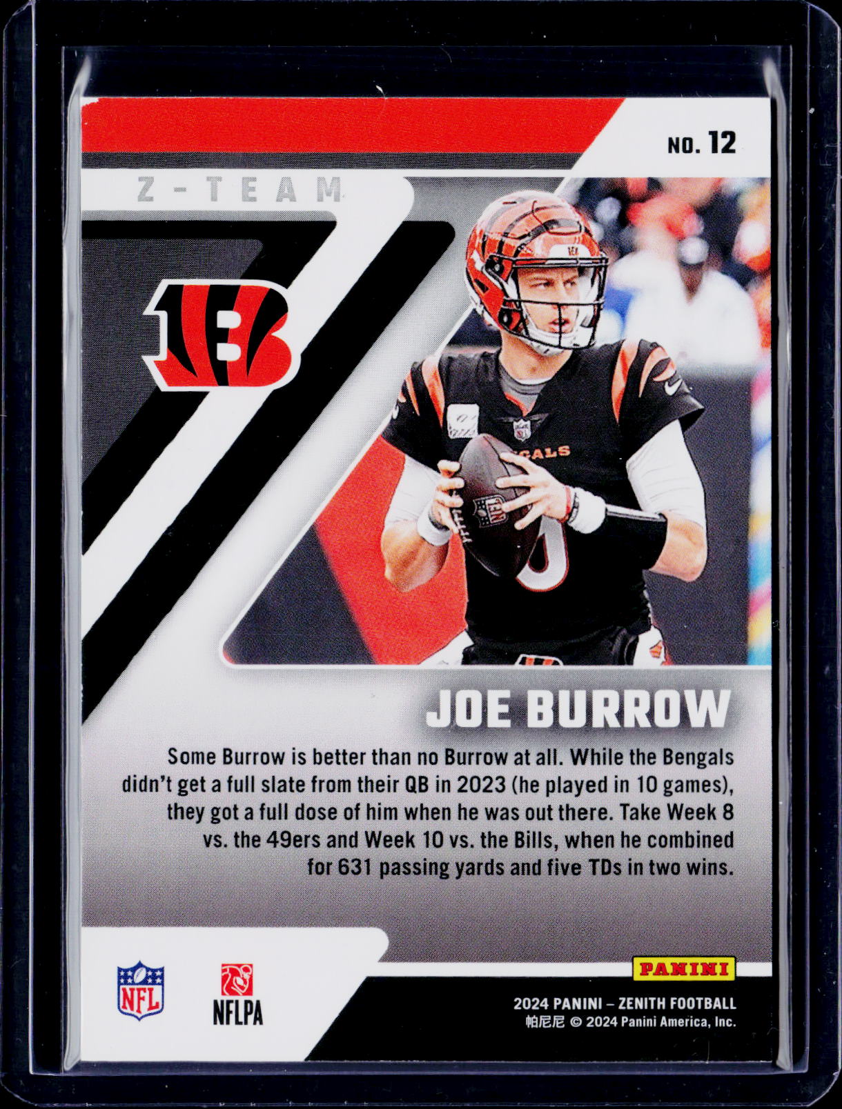 2024 Zenith Joe Burrow Z Team Gold 01/10