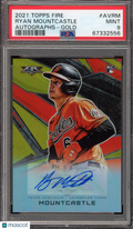 2021 Topps Fire Ryan Mountcastle Rookie Gold Auto 2/10 PSA 9 RC