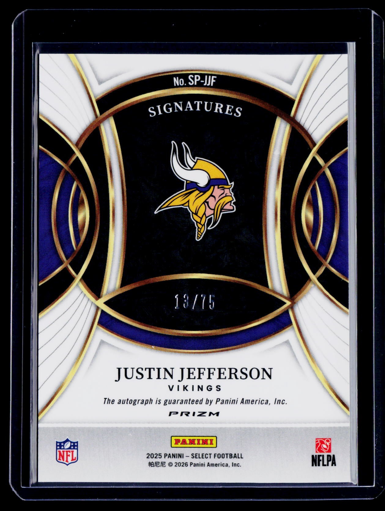 2025 Select Justin Jefferson Red Prizm Auto 13/75